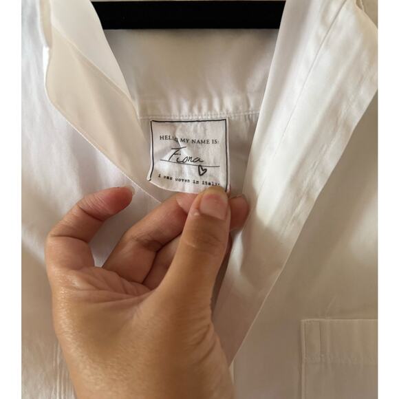 Frank and Eileen White Fiona Sleeveless Button-Up Shirt sz L - Picture 3 of 5